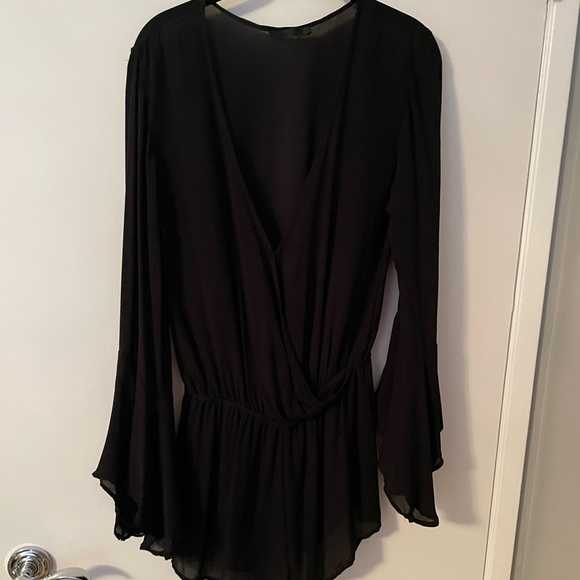 INDAH L black silk georgette romper - Picture 3 of 4